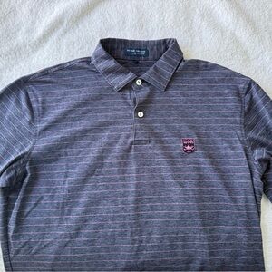 Peter Millar Navy Polo with Pink/Purple Stripes